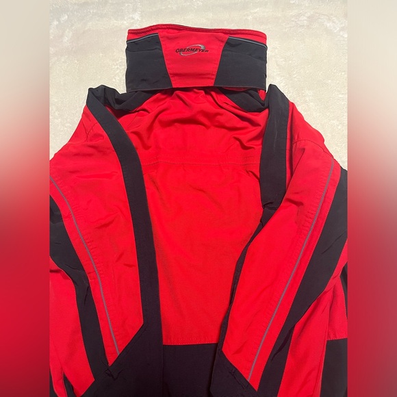 Obermeyer ATC Red & Black Ski Snowboard Jacket Mens Sz M Hood Zip Pockets lined - Picture 12 of 16